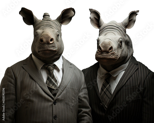 A rhinoceros looking similar human photo