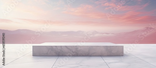 copy space image on isolated background with white marble flooring