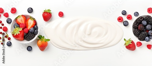 yogurt product isolated pastel background Copy space