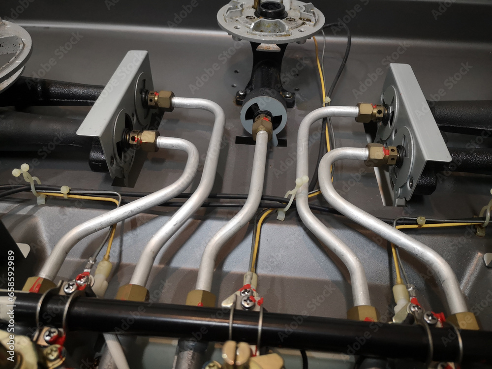Obraz premium Wiring industrial equipment oil and gas pump.
