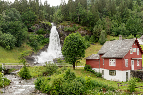 Steinsdalsfossen, impressive waterfall in Norway