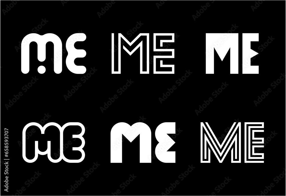 Set of letter ME logos. Abstract logos collection with letters. Geometrical abstract logos Set of letter ME logos. Abstract logos collection with letters. Geometrical abstract logos