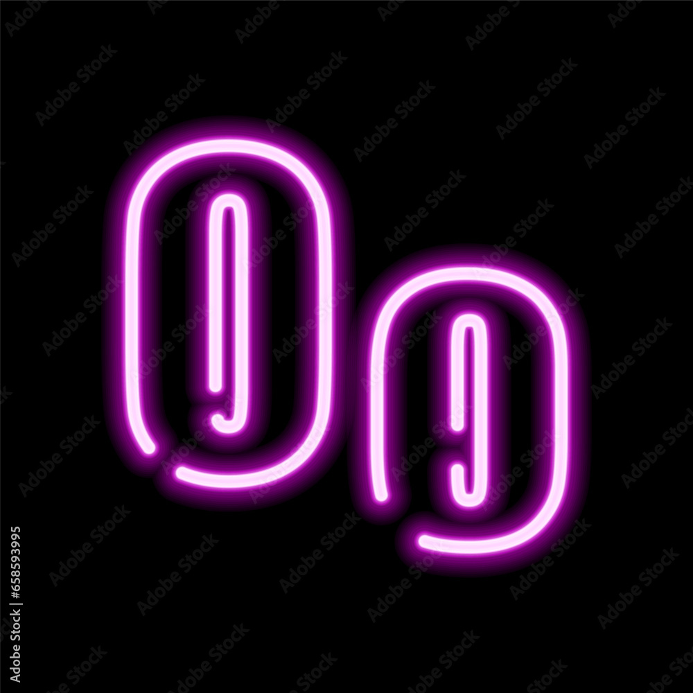 Neon letter O on dark background, vector illustration Neon letter O on dark background, vector illustration