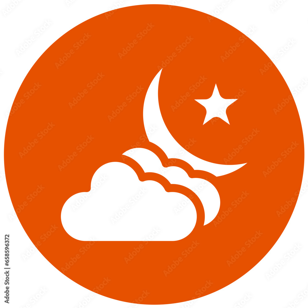 Cloud And Moon Vector Icon Design Illustration Cloud And Moon Vector Icon Design Illustration