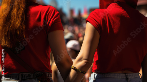 Females activists during demonstration for women's rights