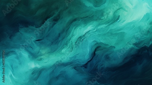 Abstract art teal blue green gradient paint background with liquid fluid grunge texture © kashif 2158