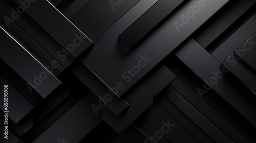 Black abstract geometric background. Modern shape concept