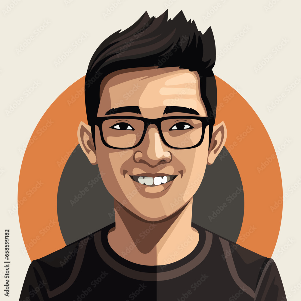 Geek Boy Vector illustration