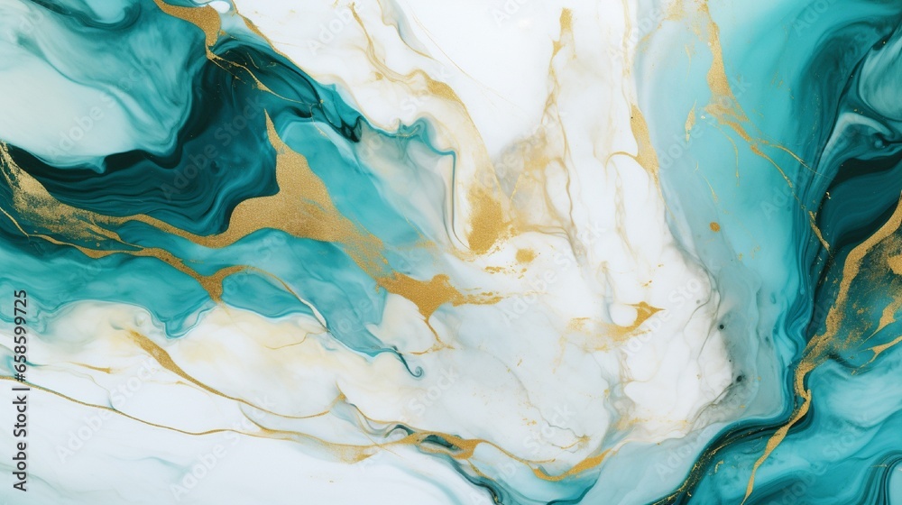 Liquid marble texture. White marble with gold and teal hints. Luxury ...