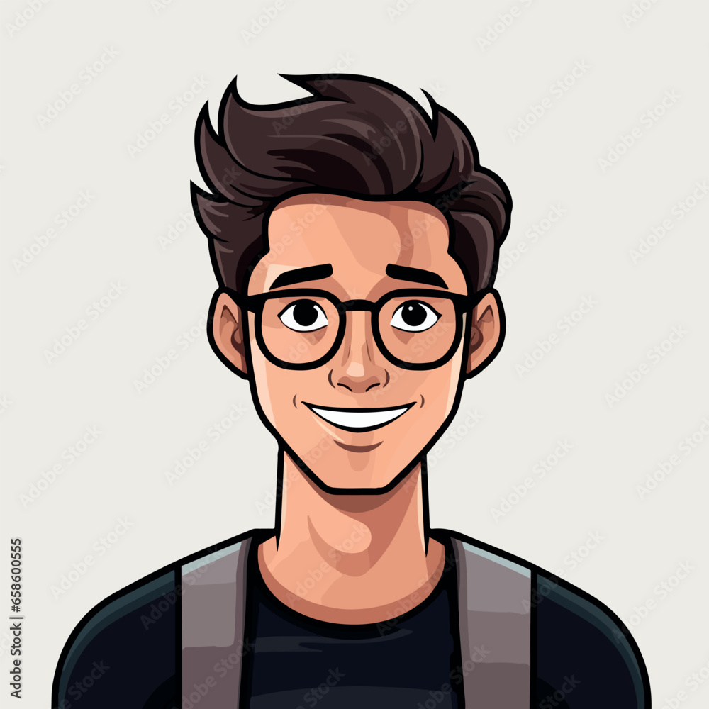 Geek Boy Vector illustration