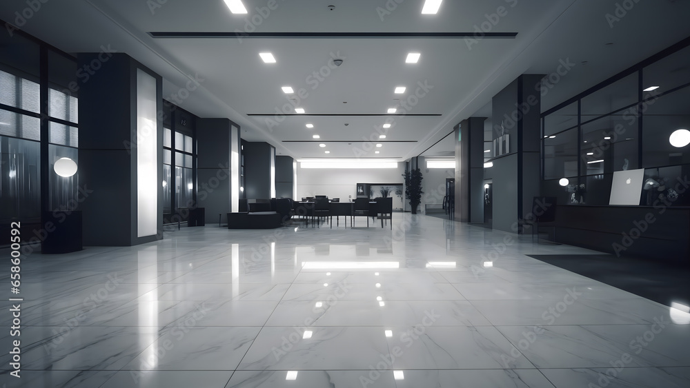 Lobby empty reception hall interior of blurry scene business office background Lobby empty reception hall interior of blurry scene business office background