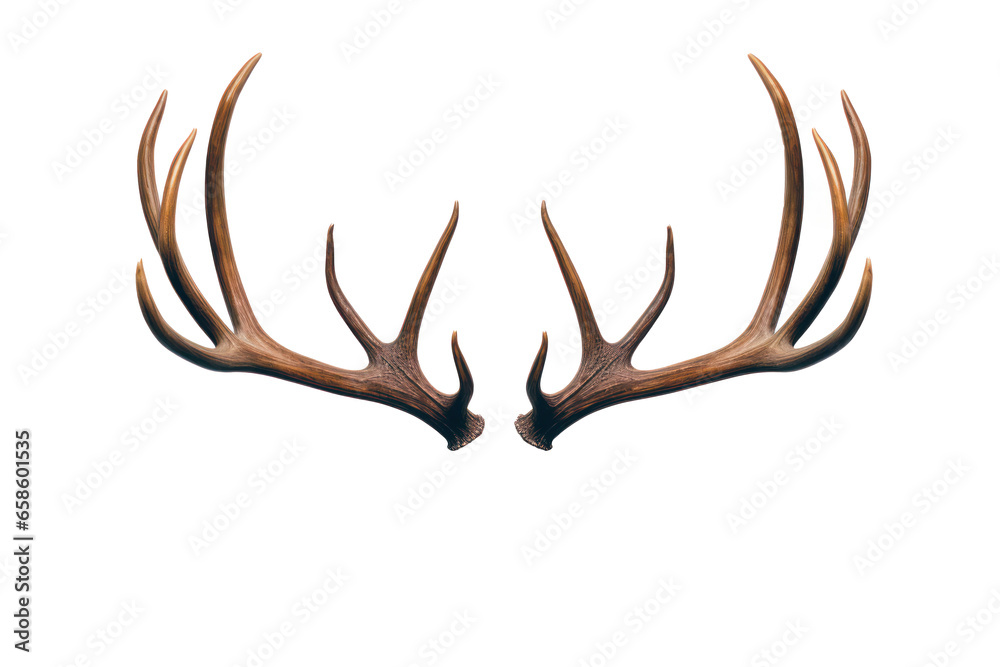 Reindeer horns, deer antlers isolated on white transparent background, PNG. Christmas decoration Reindeer horns, deer antlers isolated on white transparent background, PNG. Christmas decoration