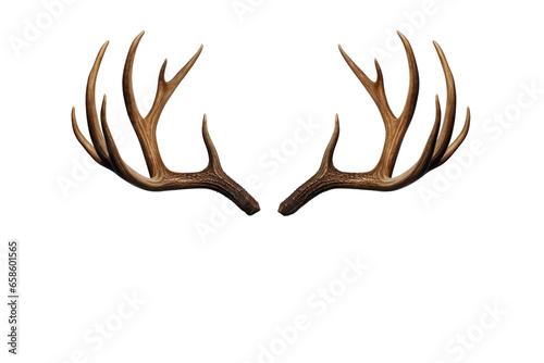 Reindeer horns, deer antlers isolated on white transparent background, PNG. Christmas decoration © Rawf8