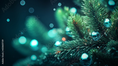 Macro Christmas tree background. New year concept. 2024   Christmas background 
