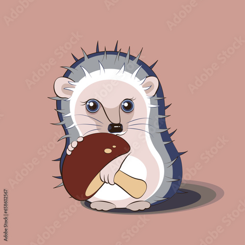 Hedgehog with mushroom 