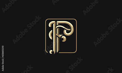 Letter F vector logo luxury design