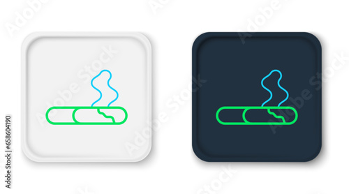 Line Cigarette icon isolated on white background. Tobacco sign. Smoking symbol. Colorful outline concept. Vector