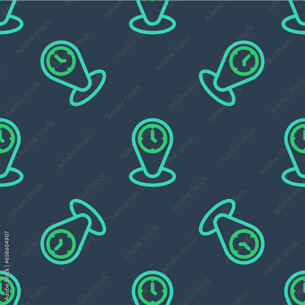 Line Time zone clocks icon isolated seamless pattern on blue background. Vector Line Time zone clocks icon isolated seamless pattern on blue background. Vector