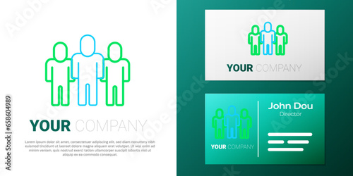 Line Project team base icon isolated on white background. Business analysis and planning, consulting, team work, project management. Developers. Colorful outline concept. Vector