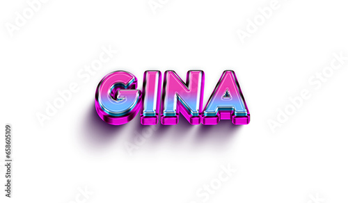 Gina Colorful 3d Abstract Text name photo