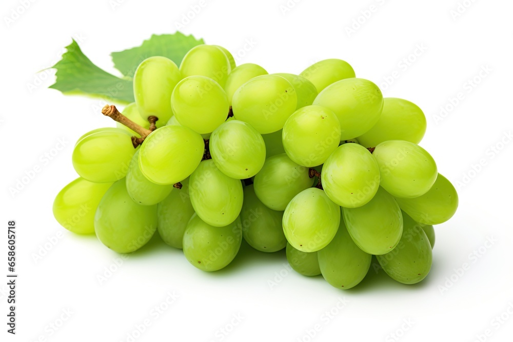 green grapes isolated on white background
