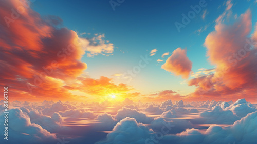 beautiful sunset sky background © Daniel