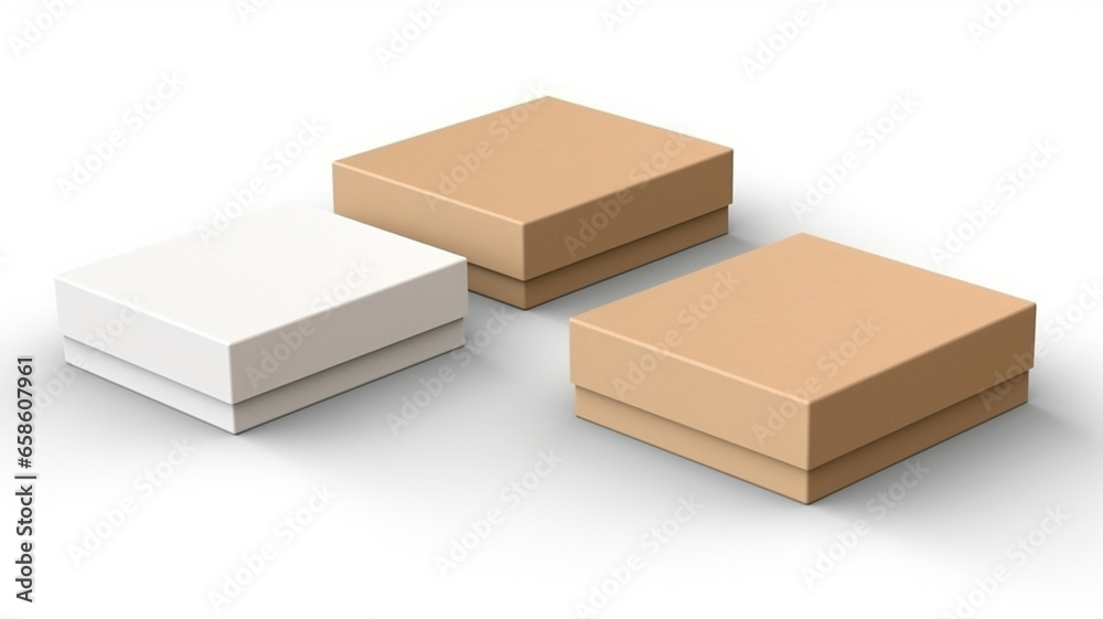 3d rendering of a stack of white boxes isolated in white background generativa IA 3d rendering of a stack of white boxes isolated in white background generativa IA