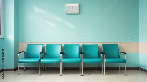 Row of Empty chair in hall 