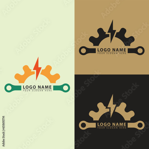 vector mechanical engineering logo icon