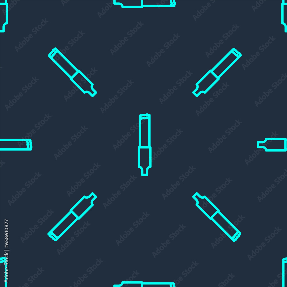 Green line Cigarette icon isolated seamless pattern on blue background. Tobacco sign. Smoking symbol. Vector Green line Cigarette icon isolated seamless pattern on blue background. Tobacco sign. Smoking symbol. Vector