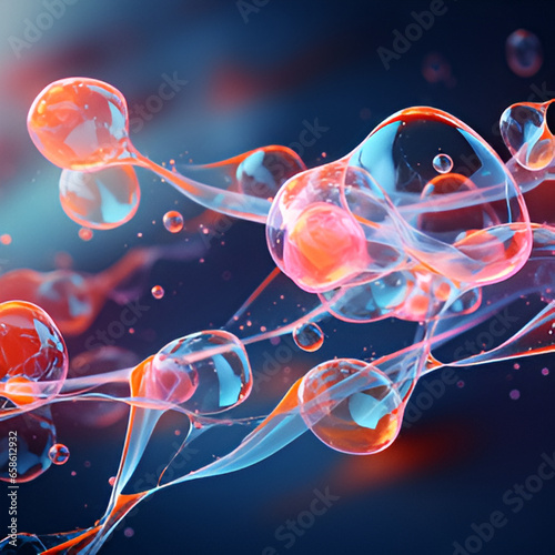 molecule background abstract, light, blue, jellyfish, water, ball, science, plasma, cell, sphere, energy, bubble, bubbles, 