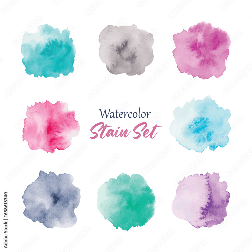 abstract set of watercolor splashes