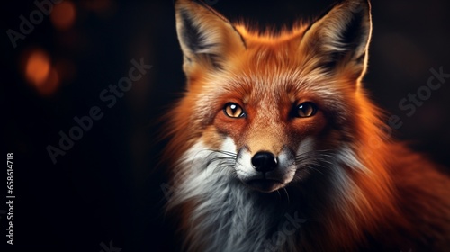 A stealthy fox, its eyes gleaming with intelligence, stalking its prey © Aqib