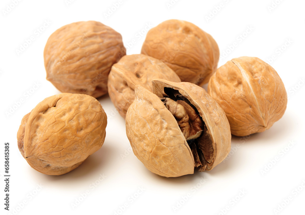 walnuts on a white background walnuts on a white background