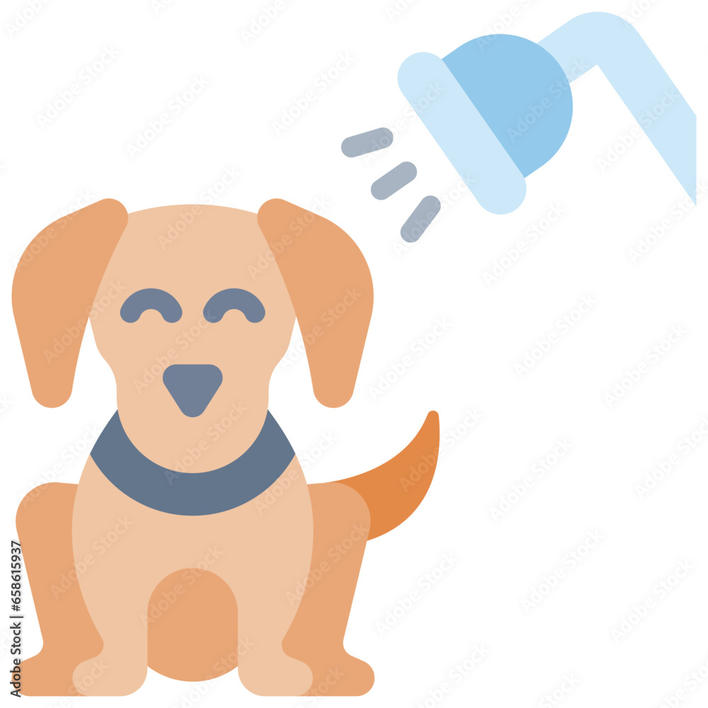 Vector Icon Shower, Bathing, Hygiene, Cleaning, Dog, Care Vector Icon Shower, Bathing, Hygiene, Cleaning, Dog, Care