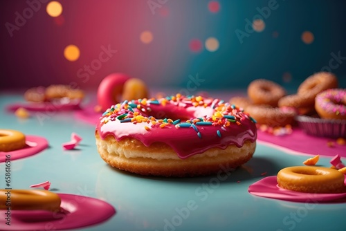 Colorful, Delicious Doughnuts Delights photo