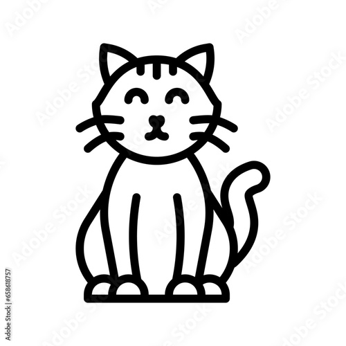 Cat icon set style collection in line, solid, flat, flat line style on white background