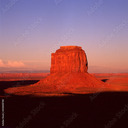 Monument Valley red landscape and sunset