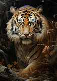 Wild Majesty: A Snarling Tiger in the Jungle,portrait of a tiger,portrait of a bengal tiger