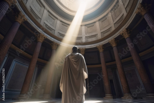 Senator standing in the senate in ancient Rome (generative AI)