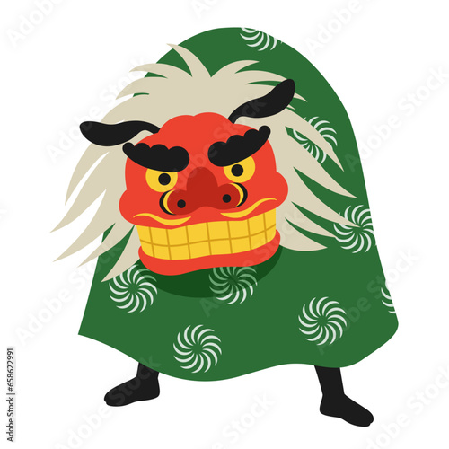 獅子舞のベクターイラスト