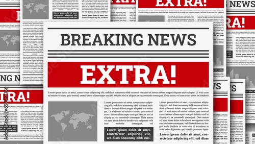 extra! newspaper animation - spinning into view newspaper with message.