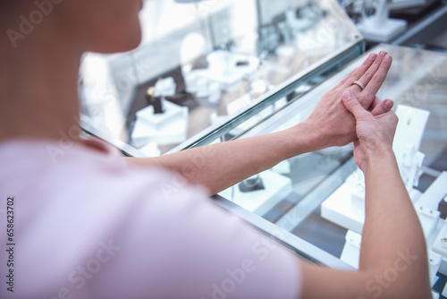 Woman buying a ring