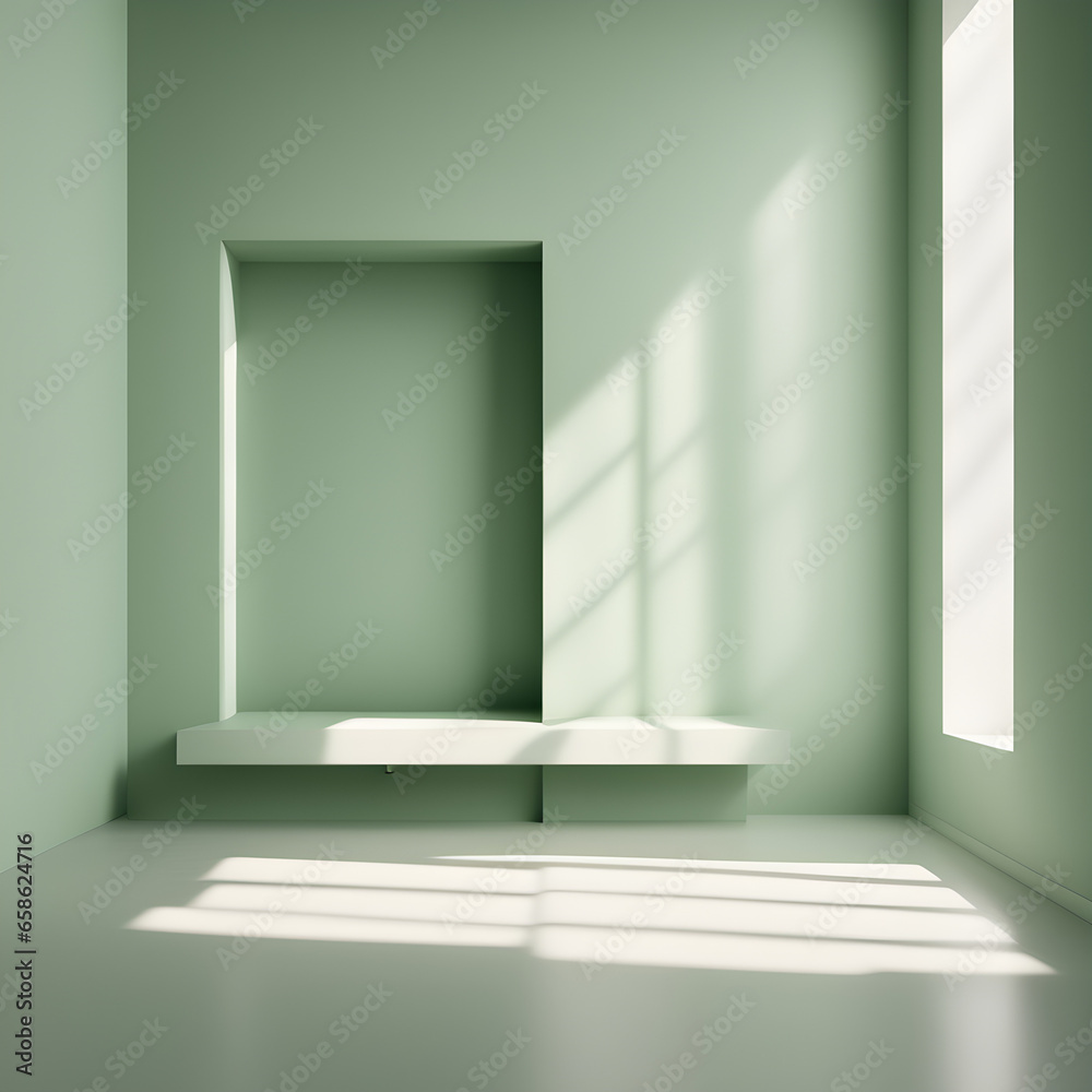 Fototapeta premium empty room with white wall and window