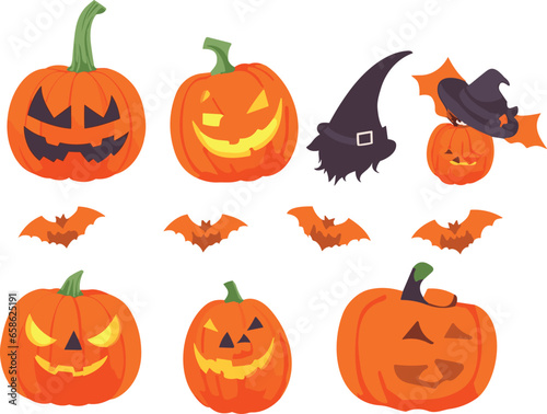 Free vector Halloween pumpkins collection