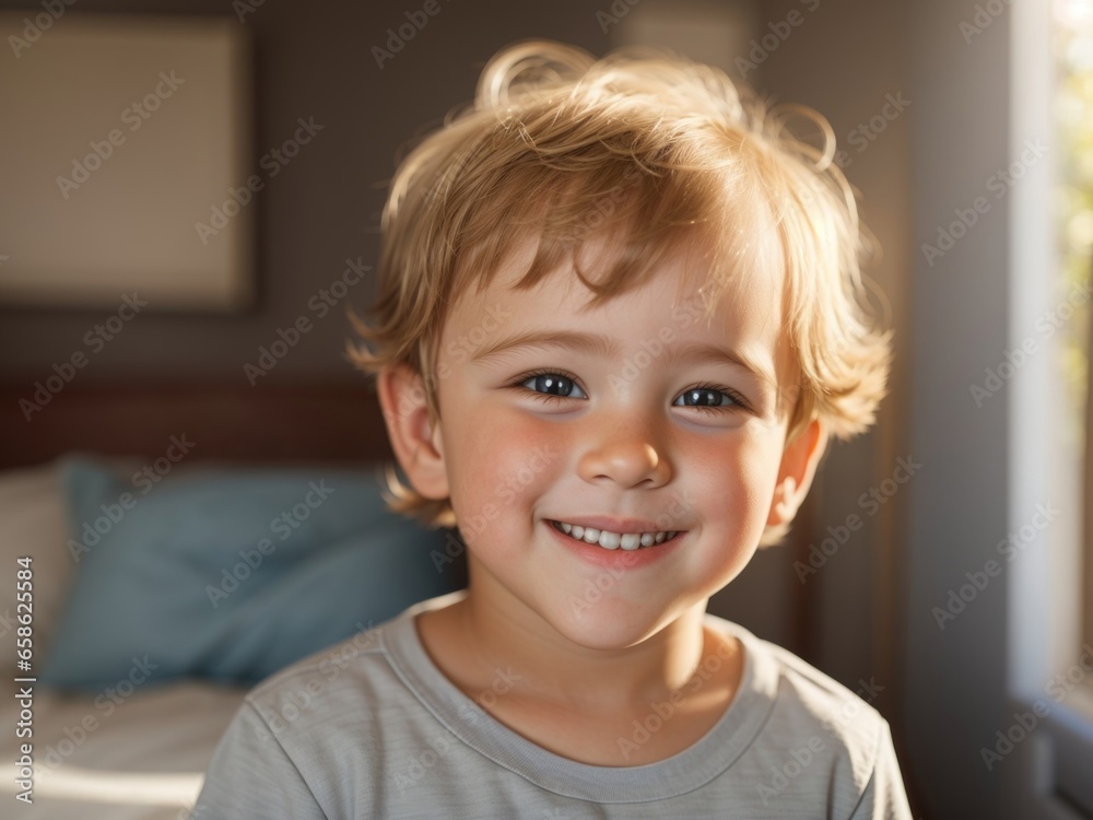 Joyful Portrait: Smiling Toddler Boy Joyful Portrait: Smiling Toddler Boy