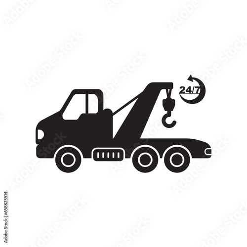 Tow car icon logo vector illustration design template