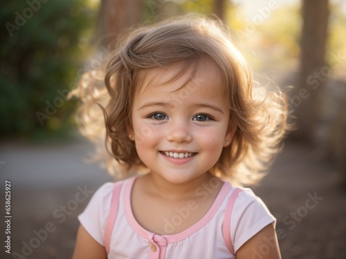 Joyful Portrait: Smiling Toddler Girl