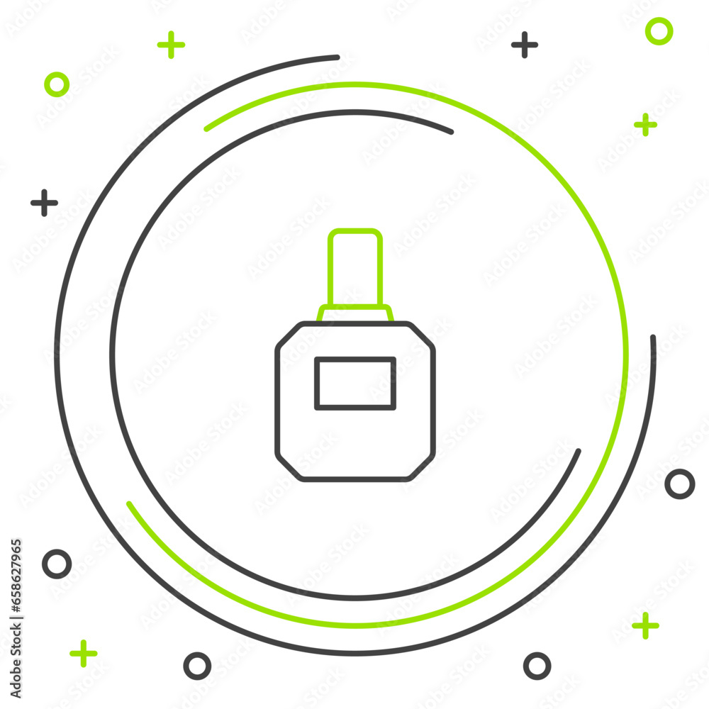 Line Aftershave icon isolated on white background. Cologne spray icon. Male perfume bottle. Colorful outline concept. Vector Line Aftershave icon isolated on white background. Cologne spray icon. Male perfume bottle. Colorful outline concept. Vector