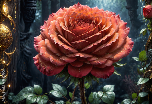 Rose with droplet. Generati...